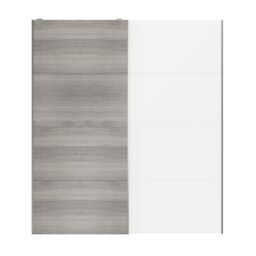 GoodHome Atomia Contemporary Panelled Without Mirror Doors Grey & White Oak Effect 2 Door Sliding Wardrobe Door Kit (H)2250mm (W)2000mm - thumbnail 2