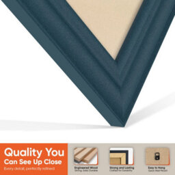"AK Frames 25X17"" Navy Blue Classic Vinyl Record Frame With Ivory Mount For 12 Inch Lp Cover & Disc - Overlapped Design" - thumbnail 3