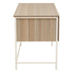Orsina Light Oak Veneer Desk With Drawers,modern Office Desk With White Metal Frame For Organization,storage Desk - thumbnail 4