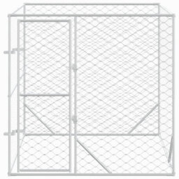 Berkfield Outdoor Dog Kennel Silver 2X2X2 M Galvanised Steel - thumbnail 3