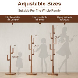 Yqjjgl Solid Wood Freestanding Coat Rack With Hooks Walnut Clothes Rail Clothes Rack - thumbnail 5