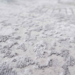 Loomed Grey Gold Distressed Abstract Metallic Geometric Living Area Rug 60X110Cm - thumbnail 5