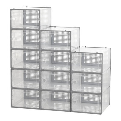 12Pcs Clear Foldable Shoe Box Storage - image 1