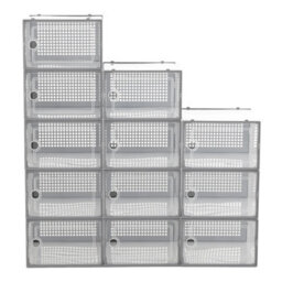 12Pcs Clear Foldable Shoe Box Storage - thumbnail 6