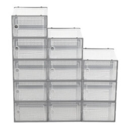12Pcs Clear Foldable Shoe Box Storage - thumbnail 5