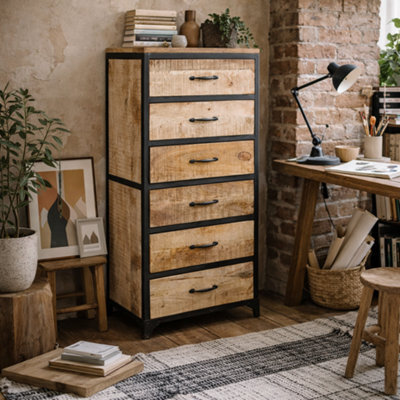 Wyld Haus Toivakka 6-Drawer Reclaimed Wood And Iron Chest - image 1