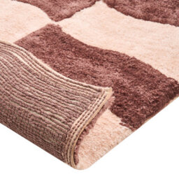 Wyld And Coco Cotton Bath Mat 60 X 90 Cm Beige Brown Geometric Plush Rug For Bath - thumbnail 5
