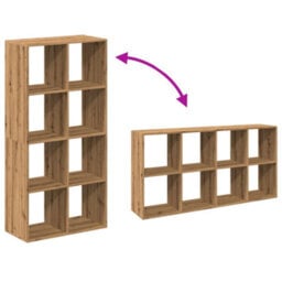 Berkfield Room Divider Bookcase Artisan Oak 69.5X29X137.5 Cm Engineered Wood - thumbnail 8