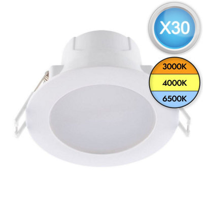 First Choice Lighting Set Of 30 Cct Led Bathroom Downlights White Ip44 Recessed Downlights - image 1