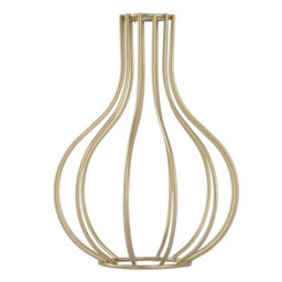 Living And Home Golden Geometric Metal Cage Stand Acrylic Tube Vase Tabletop Hydroponic Plant Flower Decor - thumbnail 3