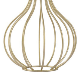 Living And Home Golden Geometric Metal Cage Stand Acrylic Tube Vase Tabletop Hydroponic Plant Flower Decor - thumbnail 6