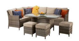 Signature Weave Edwina Wicker Corner Sofa Dining Table Set 3 X Stools Natural - thumbnail 4