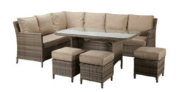 Signature Weave Edwina Wicker Corner Sofa Dining Table Set 3 X Stools Natural - thumbnail 3