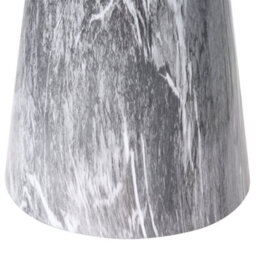Wyld And Coco Compact Round Side Table Grey - Tempered Glass Top, Marble-Effect Iron Base, 40Cm. - thumbnail 5