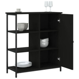 Vidaxl Sideboard Black 70X30X80 Cm Engineered Wood - thumbnail 4