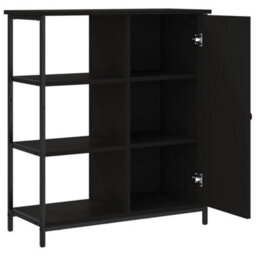 Vidaxl Sideboard Black 70X30X80 Cm Engineered Wood - thumbnail 5