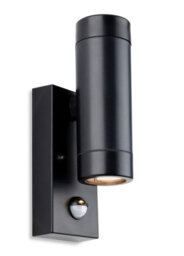 Luminosa Lighting Luminosa Ravel Up Down Resin 2 Light Wall With Pir Black Ip54