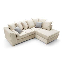 Abakus Direct Chicago Velvet Right Facing Corner Sofa In Cream - thumbnail 3