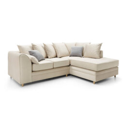Abakus Direct Chicago Velvet Right Facing Corner Sofa In Cream - thumbnail 2