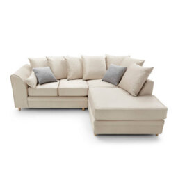 Abakus Direct Chicago Velvet Right Facing Corner Sofa In Cream - thumbnail 4