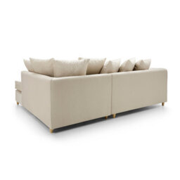 Abakus Direct Chicago Velvet Right Facing Corner Sofa In Cream - thumbnail 6