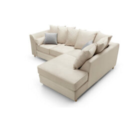 Abakus Direct Chicago Velvet Right Facing Corner Sofa In Cream - thumbnail 5