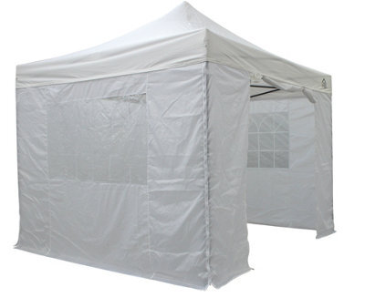 All Seasons Gazebos 3X3 Full Waterproof Pop Up Gazebo With 4 Lightweight Side Panels And Accessories White