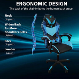 Swivel Gaming Chair Faux Leather Office Chair Computer Desk - thumbnail 4