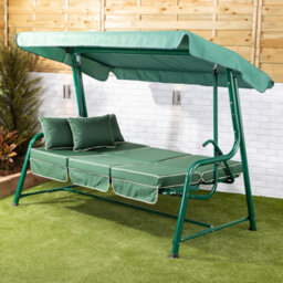 Alfresia Turin Reclining Swing Seat With Green Luxury Cushions - thumbnail 3
