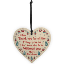 Red Ocean Christmas Nan Gifts Hanging Wooden Tree Decoration Gift From Grandchildren Novelty Gift For Nanny - thumbnail 5