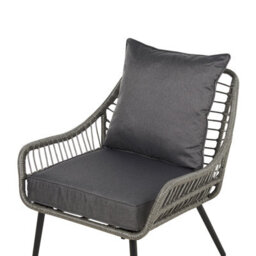 Beliani Bistro Set With Cushions Laureto Pe Rattan Grey - thumbnail 8