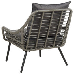 Beliani Bistro Set With Cushions Laureto Pe Rattan Grey - thumbnail 6