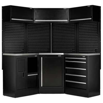 Draper 32521 Bunker 18 Piece Modular Storage Corner Combo With Stainless Steel Worktop, 3454mm - image 1