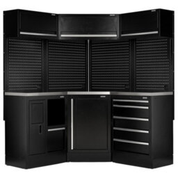 Draper 32521 Bunker 18 Piece Modular Storage Corner Combo With Stainless Steel Worktop, 3454mm - thumbnail 1
