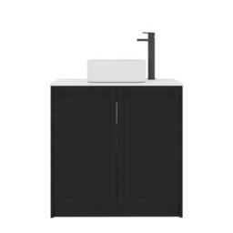 Royal Bathrooms Royal Bathroom Elmore 800mm Matt Nocturne Black Freestanding Bathroom Vanity Unit 2 Door Plain White Worktop With Elena Basin - thumbnail 7