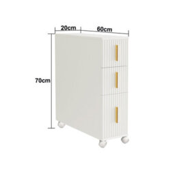Hygrad Built to Survive Slim Bathroom Cabinet On Wheels Toilet Paper Roll Holder Cabinet With 3 Drawers - thumbnail 7