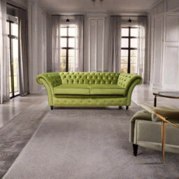 Chesterfield 3 Seater Malta Grass Green Velvet Sofa Settee Bespoke In Balmoral Style - thumbnail 5