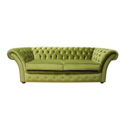 Chesterfield 3 Seater Malta Grass Green Velvet Sofa Settee Bespoke In Balmoral Style
