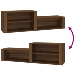 Berkfield Shoe Cabinet Brown Oak 150X35X45 Cm Engineered Wood - thumbnail 7