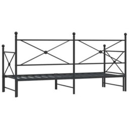 Walplus Daybed With Trundle Without Mattress Black 90X200 Cm Steel - thumbnail 8
