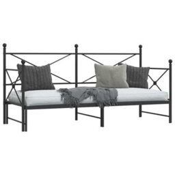 Walplus Daybed With Trundle Without Mattress Black 90X200 Cm Steel - thumbnail 5