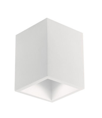 Luminosa Lighting Luminosa Foster Paintable Plaster Ceiling Lamp, White, Gu10