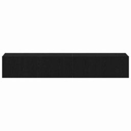 Berkfield 2 Piece Tv Cabinet Set Black Engineered Wood - thumbnail 5