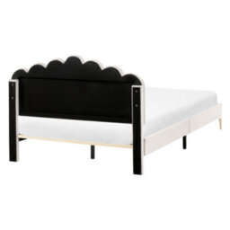 Beliani Bed Velvet Sauvian 140 X 200 Cm (Eu Double) Off-White - thumbnail 6