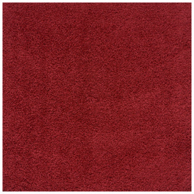 The Rugs Red Soft Plain Design Fluffy Shaggy Rugs And Runners High Pile Living Room Kitchen Hallway 380 - image 1