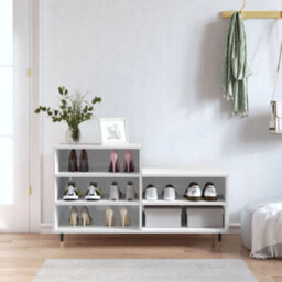 Berkfield Shoe Cabinet High Gloss White 102X36X60 Cm Engineered Wood