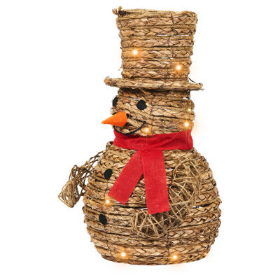 Beliani Christmas Decoration Led Olafsvik Snowman 52 Cm Natural - image 1