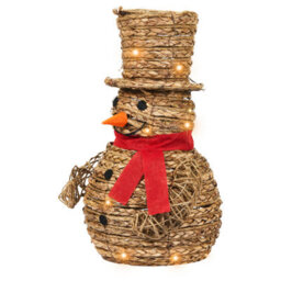 Beliani Christmas Decoration Led Olafsvik Snowman 52 Cm Natural