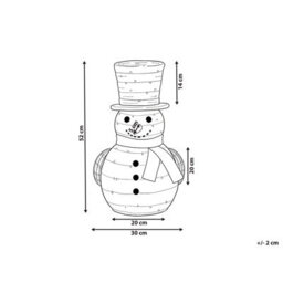 Beliani Christmas Decoration Led Olafsvik Snowman 52 Cm Natural - thumbnail 3