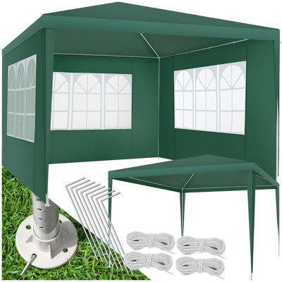Tectake Gazebo Barinas With 3 Side Panels, Water-Resistant, 3X3M 300 X 300 X 250 Cm - Green - image 1